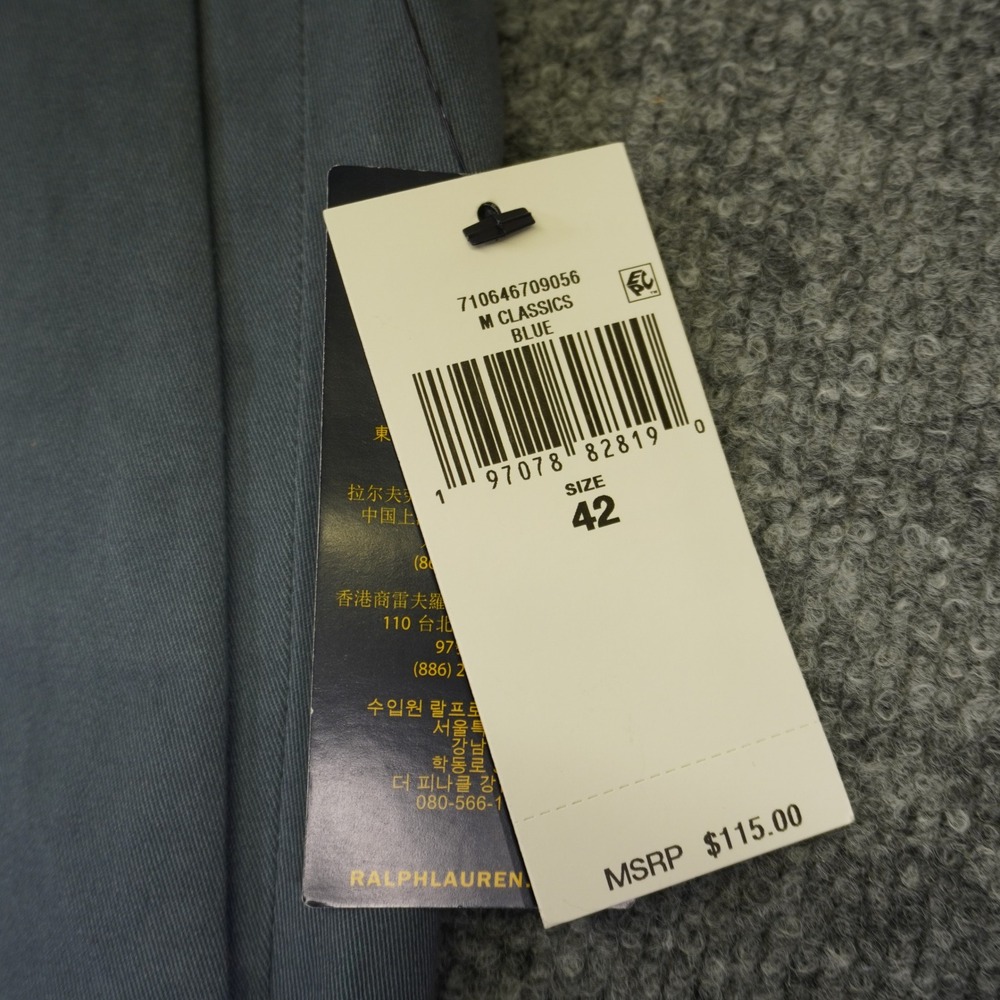 NEW Polo Ralph Lauren Shorts Mens 42 Blue Grey Slim Stretch Chino Cotton 9.5" - Picture 2 of 14